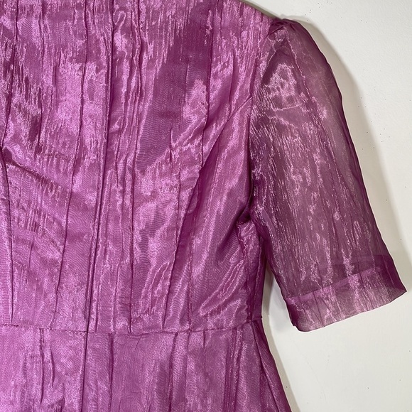 NWT. JS Collections 8 3D Floral Zipper Back Organza Blouse. - Picture 12 of 13